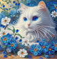 Preview: Diamond Painting Weisse Katze